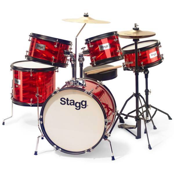 درام ست استگ مدل TIM JR 5/16B RD، STAGG TIM JR 5/16B RD Set Drums