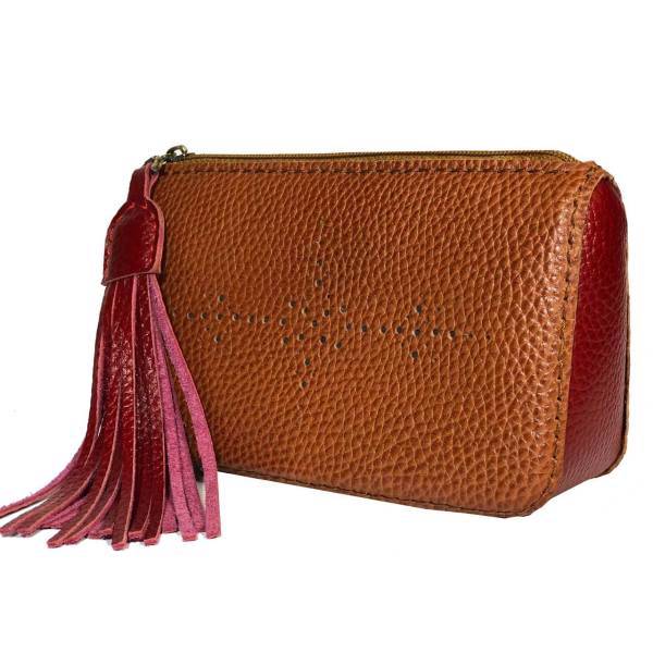 کیف لوازم آرایش چرم طبیعی گلیما مدل 261.1، Gelima 261.1 Handmade Leather Makeup Bag