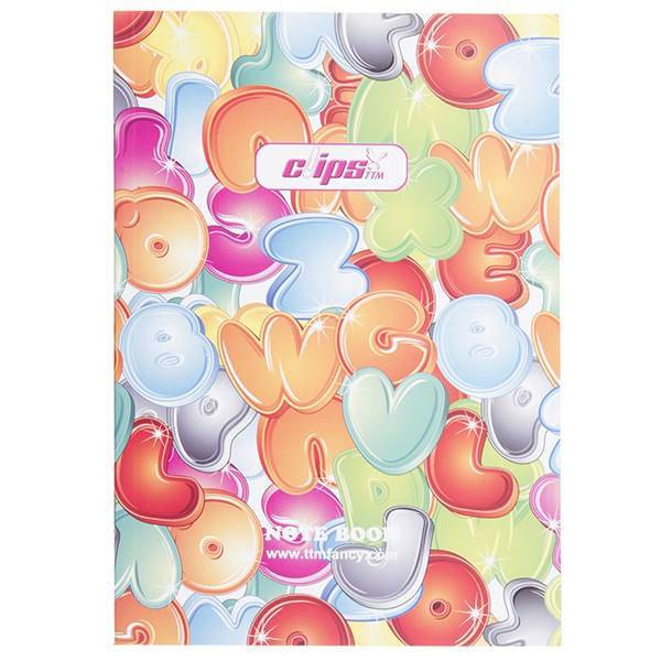 دفتر زبان 80 برگ کلیپس طرح I جلد شومیز، Clips 80 Sheets Traditional I Design Soft Cover English Notebook