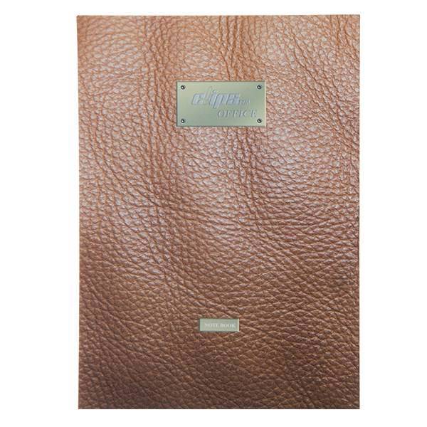 دفتر 40 برگ کلیپس طرح ساده جلد شومیز، Clips 40 Sheets Soft Cover Leather Design Notebook
