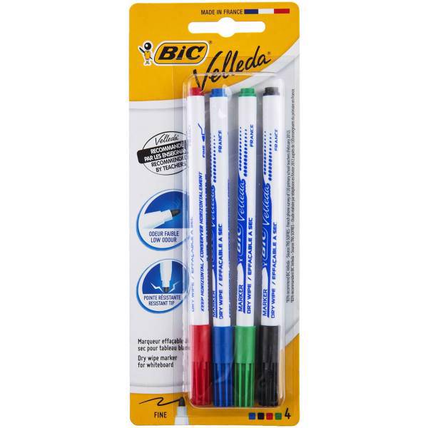 ماژیک وایت برد بیک مدل Velleda 4 Colors، Bic Velleda 4 Colors Whiteboard Marker