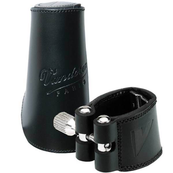 بست و کلاهک چرمی کلارینت سی بمل وندورن مدل LC21L، Vandoren LC21L Leather Ligature and Leather Cap for Bb Clarinet