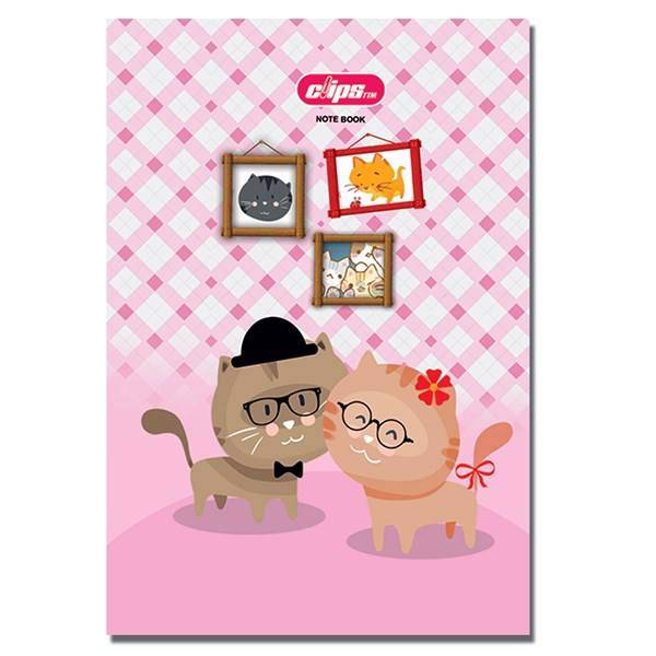 دفتر نقاشی کلیپس طرح گربه 50 برگ، Clips Cat Design 50 Sheets Painting Notebook