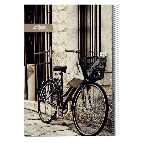 دفتر 80 برگ کلیپس طرح دوچرخه جلد شومیز، Clips 80 Sheets Bicycle Design Soft Cover Notebook