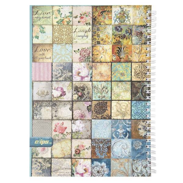 دفتر مشق کلیپس طرح کلاژ گل، Clips Collage of Flowers Design Homework Notebook