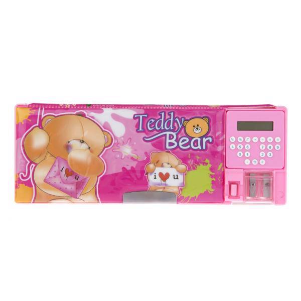 جامدادی مکانیکی مدل Teddy Bear - با ماشین حساب، Teddy Bear Mechanical Pencil Case - with Calculator