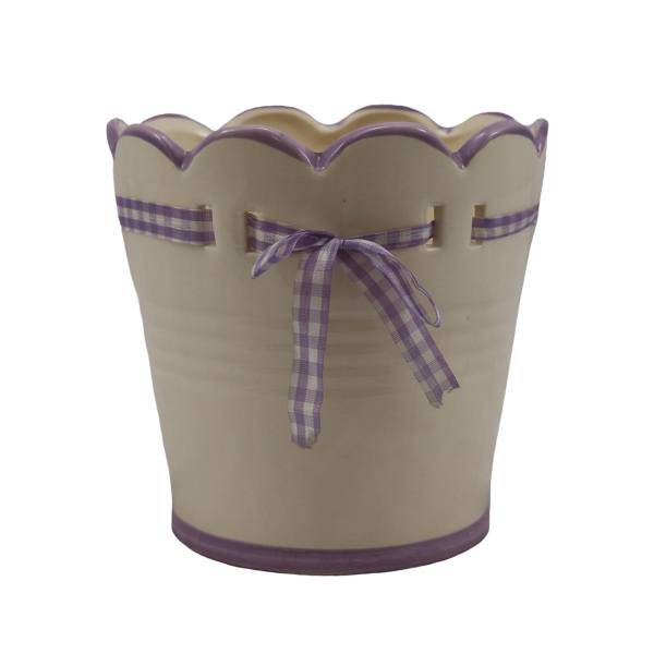 گلدان سرامیکی گلباران سبز طرح پاپیون، Golbaranesabz Bow Ceramic Flower Pot