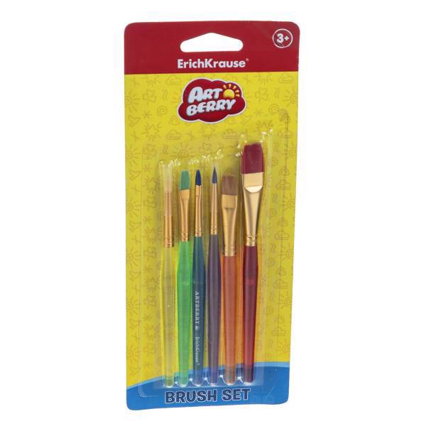 قلم مو اریک کراوزه بسته 6 عددی، Erichkrause Brush Pack of 6