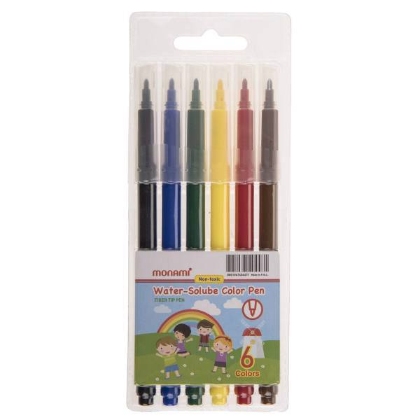 ماژیک آبرنگ 6 رنگ مونامی، Monami 6 Color Watercolor Marker