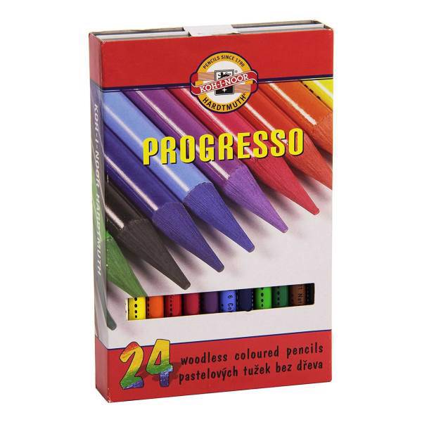 شمش گرافیت 24 رنگ کوه نور مدل 8758، Koh i Noor 8758 12 Color Woodless Coloured Pencils