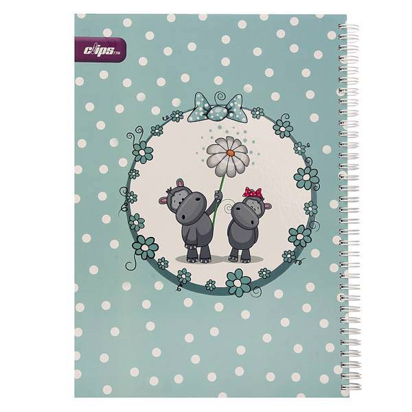 دفتر نقاشی کلیپس طرح اسب آبی، Clips Rhino Painting Notebook