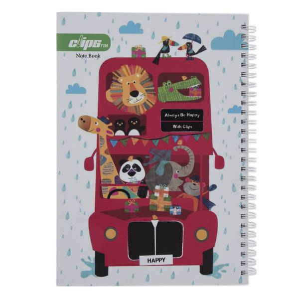 دفتر مشق کلیپس طرح اتوبوس حیوانات، Clips Animals Bus Design Homework Netbook