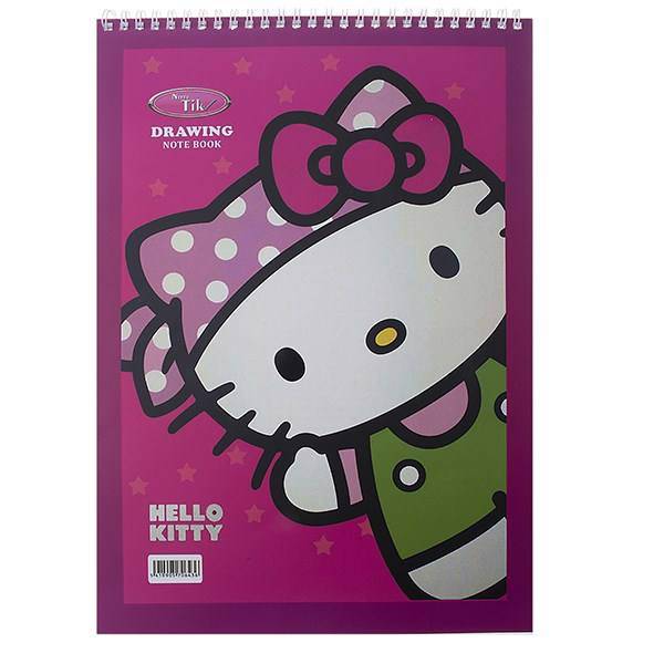 دفتر نقاشی 30 برگ کلیپس طرح هلو کیتی 2 جلد شومیز، Clips 30 Sheets Hello Kitty 2 Design Soft Cover Painting Notebook