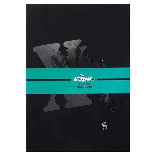 دفتر زبان کلیپس طرح حروف انگلیسی 80 برگ، Clips English Letters Design 80 Sheets English Notebook