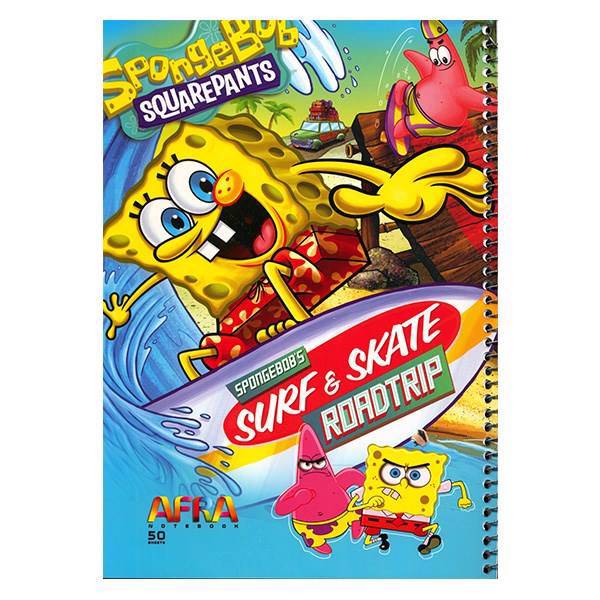 دفتر 80 برگ افرا طرح باب اسفنجی 3 جلد شومیز - بسته 2 عددی، Afra 80 Sheets Painting Sponge Bob3 Design Soft Cover Notebook - Pack Of 2