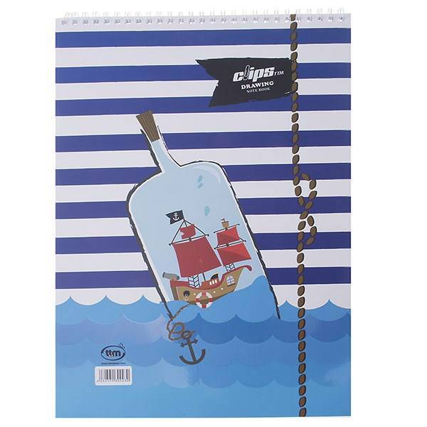 دفتر نقاشی 30 برگ کلیپس طرح بطری جلد شومیز، Clips 30 Sheets Bottle Design Soft Cover Painting Notebook