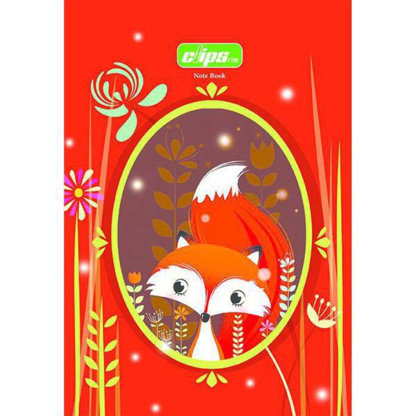 دفتر مشق کلیپس طرح روباه، Clips Fox Design Homework Notebook
