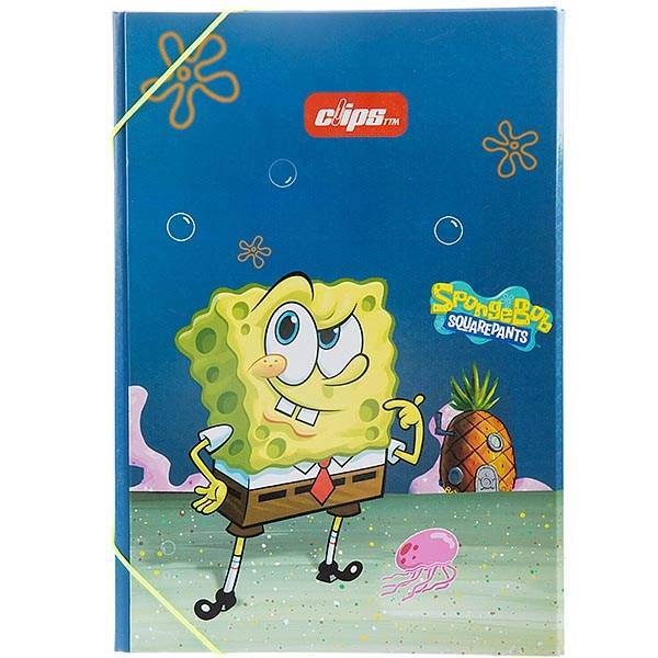 پوشه کش دار کلیپس طرح باب اسفنجی 1، Clips Rubber Spongebob 1 Design Folder