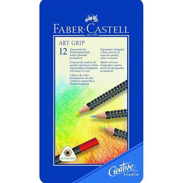 مداد رنگی 12 رنگ فابر کاستل مدل Art Grip، Faber-Castell Art Grip 12 Colors Pencils