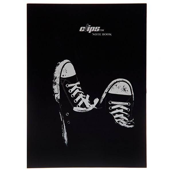 دفتر 100 برگ کلیپس طرح آل استار جلد شومیز، Clips 100 Sheets Soft Cover All Star Design Notebook