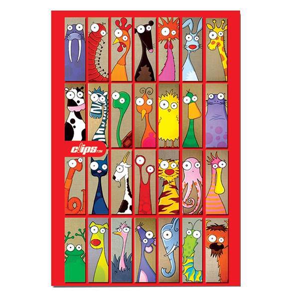 دفتر 50 برگ کلیپس جلد شومیز طرح حیوانات، Clips 50 Soft Cover Animals Background Design Notebook