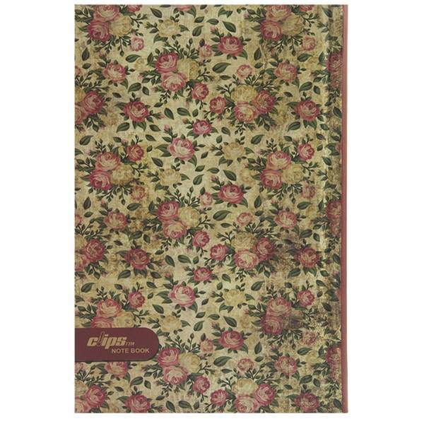 دفتر یادداشت کلیپس طرح گل زمینه کرم، Clips Cream Background Flower Notebook