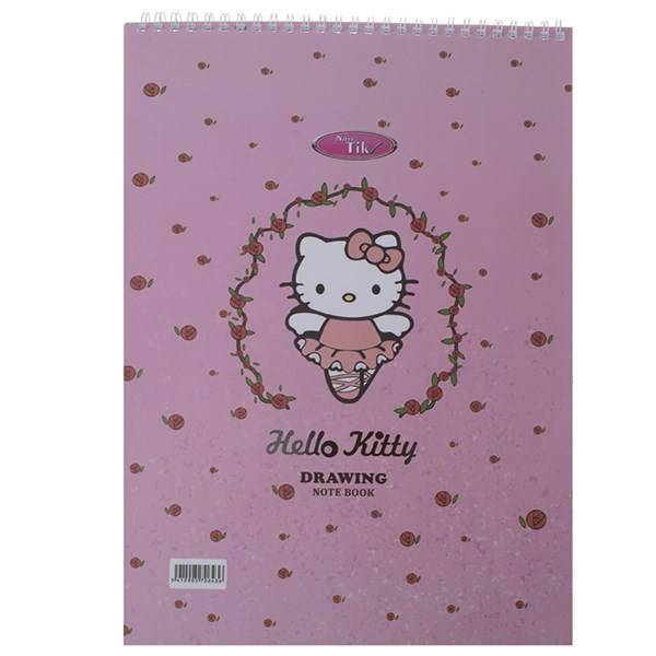 دفتر نقاشی 30 برگ کلیپس طرح هلو کیتی 1 جلد شومیز، Clips 30 Sheets Hello Kitty 1 Design Soft Cover Painting Notebook
