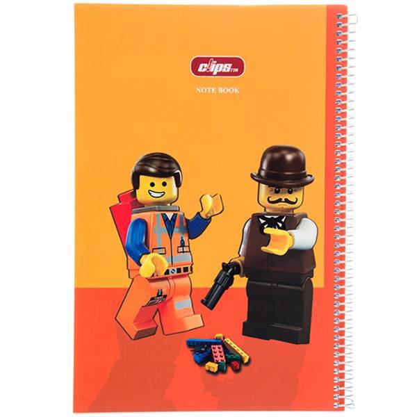 دفتر 80 برگ کلیپس طرح مردان لگویی جلد شومیز، Clips 80 Sheets Lego Men Design Soft Cover Notebook
