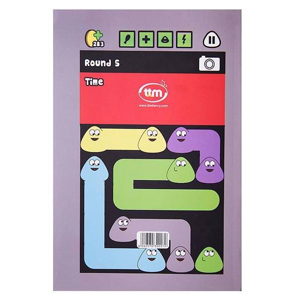 دفتر زبان 80 برگ کلیپس طرح پو جلد شومیز، Clips 80 Sheets Traditional Pou Design Soft Cover English Notebook