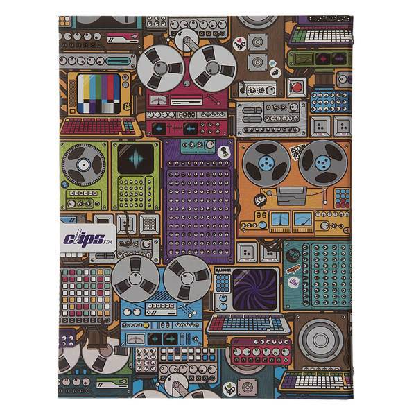 دفتر کلاسوری کلیپس طرح استودیوی موسیقی - 100 برگ، Clips Music Studio Design Ring Binder Notebook - 100 Sheets