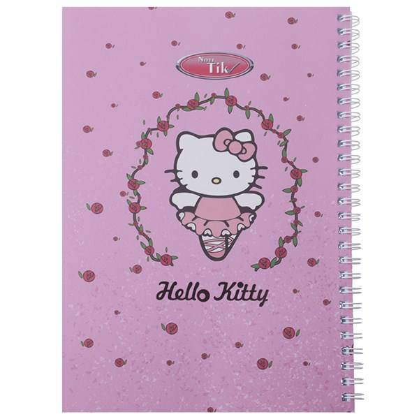 دفتر 80 برگ کلیپس طرح هلو کیتی 1 جلد شومیز، Clips 80 Sheets Hello Kitty 1 Design Soft Cover Notebook