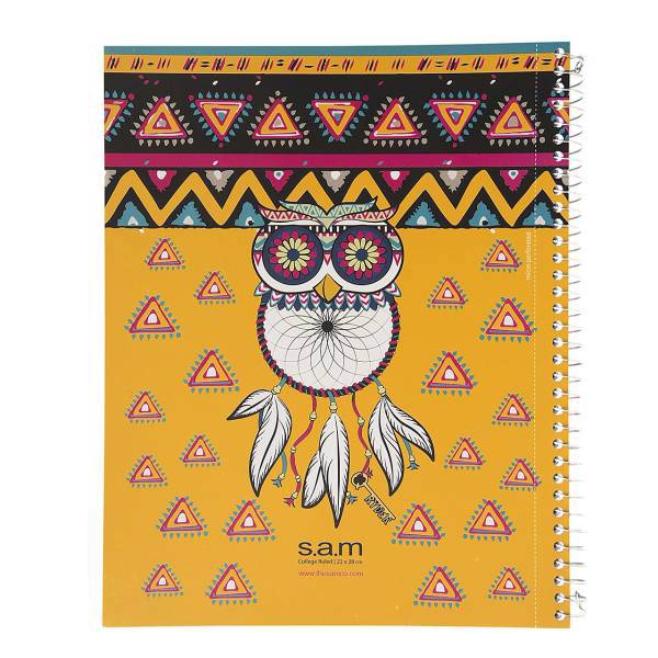 دفتر مشق سم طرح جغد، Sam Owl Design Homework Notebook Spiral Bound