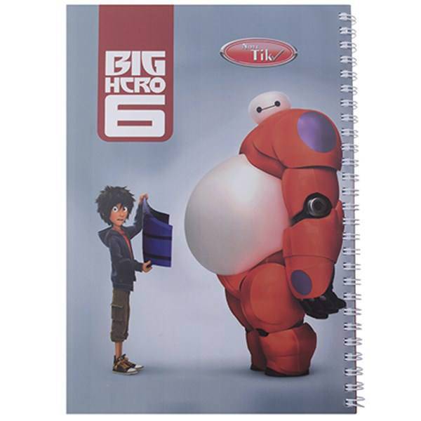 دفتر 50 برگ کلیپس طرح قهرمان بزرگ 6 جلد شومیز، Clips 50 Sheets Big Hero 6 Design Soft Cover Notebook