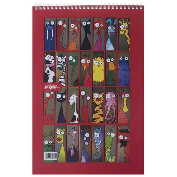 دفتر نقاشی 30 برگ کلیپس طرح قاب عکس حیوانات جلد شومیز، Clips 30 Sheets Animals Photo Frame Design Soft Cover Painting Notebook