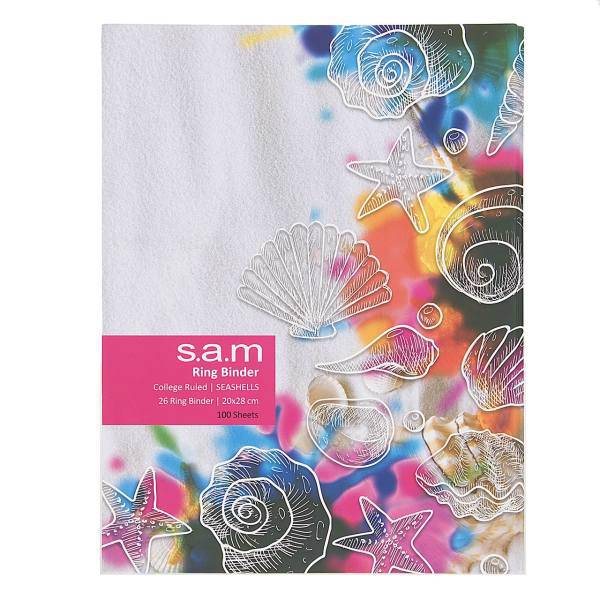 دفتر کلاسوری سم مدل صدف های دریایی، Sam Seashells Design Ring Binder Notebook