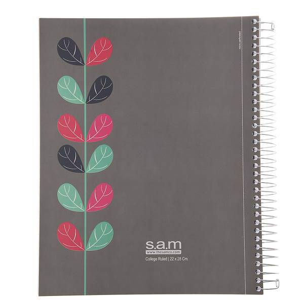 دفتر مشق سم طرح برگ رنگارنگ، Sam Colorful Leaf Design Homework Notebook