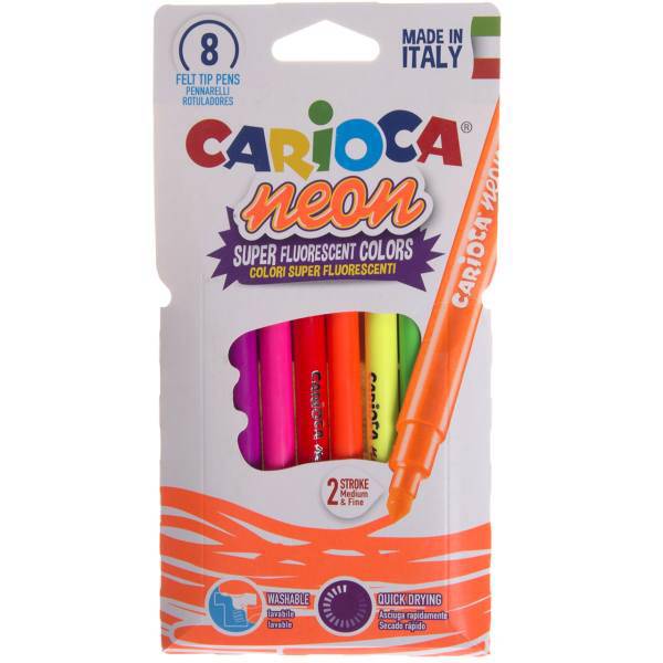 ماژیک رنگ آمیزی 8 رنگ کاریوکا مدل Neon، Carioca Neon 8 Color Painting Marker