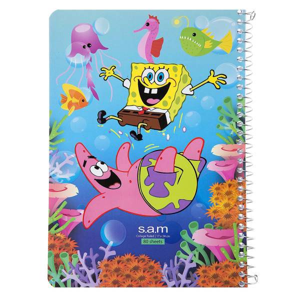 دفتر مشق سم طرح باب اسفنجی، Sam Sponge Bob Design Homework Notebook