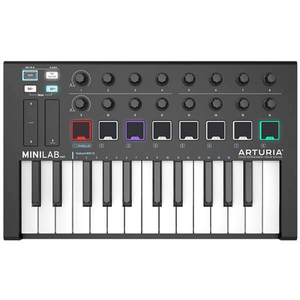 کیبورد و میدی کنترلر آرتوریا مدل MiniLab MKII Black Edition، Arturia MiniLab MKII Black Edition Midi Keyboard and Controller