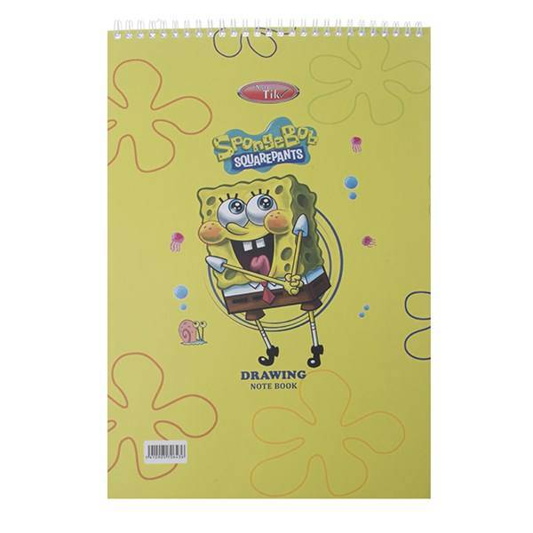 دفتر نقاشی 30 برگ کلیپس طرح باب اسفنجی 2 جلد شومیز، Clips 30 Sheets Spongebob 2 Design Soft Cover Painting Notebook