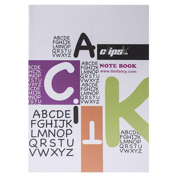 دفتر زبان کلیپس طرح حروف بزرگ انگلیسی 80 برگ، Clips 80 Sheets Traditional H Design Soft Cover Notebook
