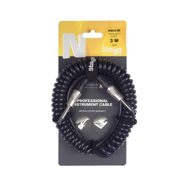 کابل 6 متری استگ مدل NGCC6R، STAGG NGCC6R N-Series Coiled Instrument Cable- 6M