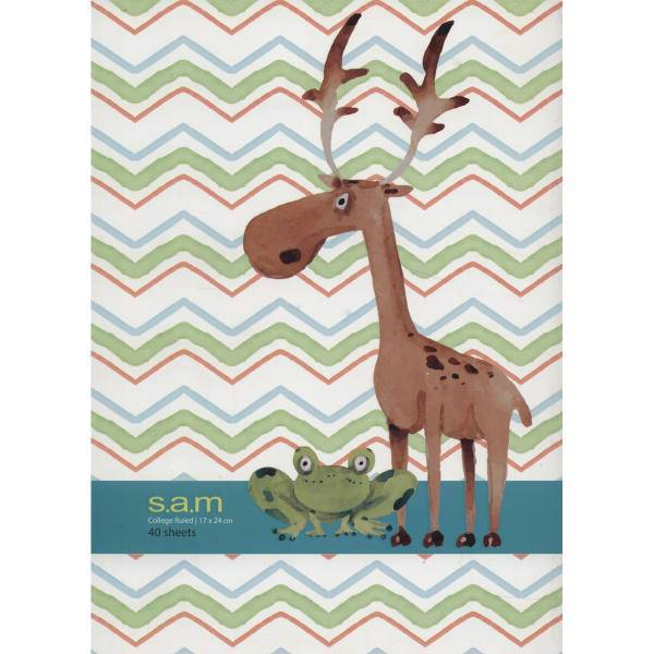 دفتر مشق سم طرح گوزن و قورباغه، Sam Deer and Frog Homework Notebook