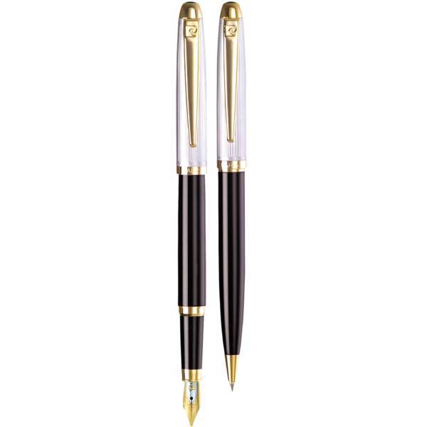 ست خودکار و خودنویس پیر کاردین مدل Leo با گیره طلایی، Pierre Cardin Leo Ballpoin Pen and Fountain Pen Set With Golden Clip