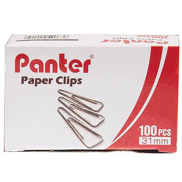 گیره کاغذ پنتر مدل ساده سایز 31 میلی متر - بسته 100 عددی، Panter Simple Paper Clips Size 28mm - Pack of 100