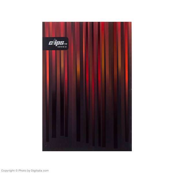 دفتر 60 برگ کلیپس طرح راه راه جلد شومیز، Clips Office 60 Paperback Cover Stripes Background Design Notebook