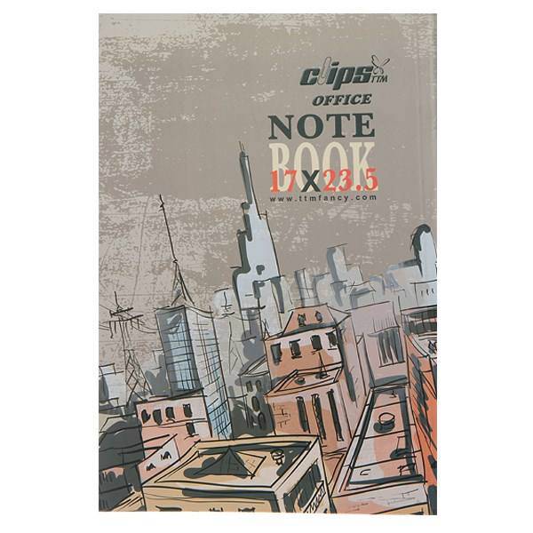 دفتر 40 برگ کلیپس طرح نمای شهر جلد شومیز، Clips 40 Sheets Soft Cover City View Design Notebook