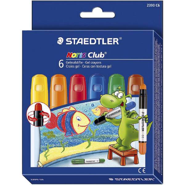 مداد شمعی ژله ای 6 رنگ استدلر مدل Noris Club، Staedtler Noris Club 6 Color Gel Crayon