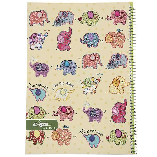 دفتر مشق کلیپس طرح فیل، Clips Elephant Design Homework Notebook