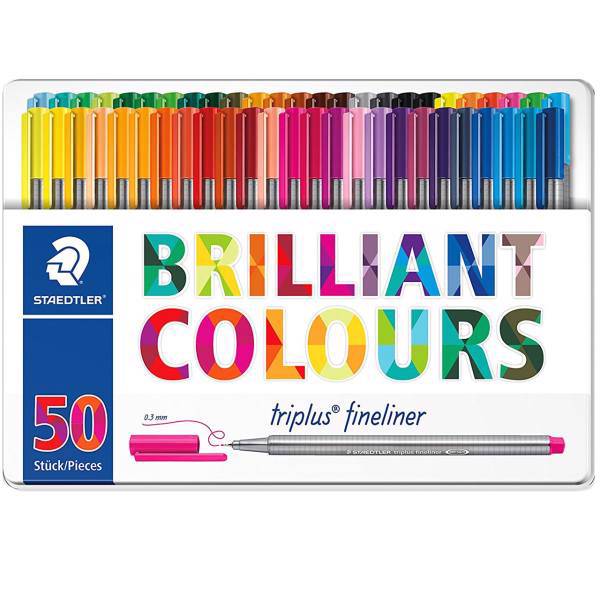 روان نویس 50 رنگ استدلر مدل Triplus Brilliant Colours، Staedtler 334 M50 Triplus Brilliant Colours 50 Color Rollerball Pen